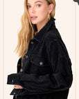 LAMIEL OVERSIZED BLACK CORDUROY JACKET