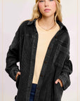 LAMIEL BLACK CORDUROY BUTTON JACKET