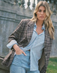 D+J BROWN PLAID BLAZER