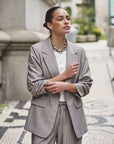ESQUALO 3/4 SLV HERRINGBONE BLAZER