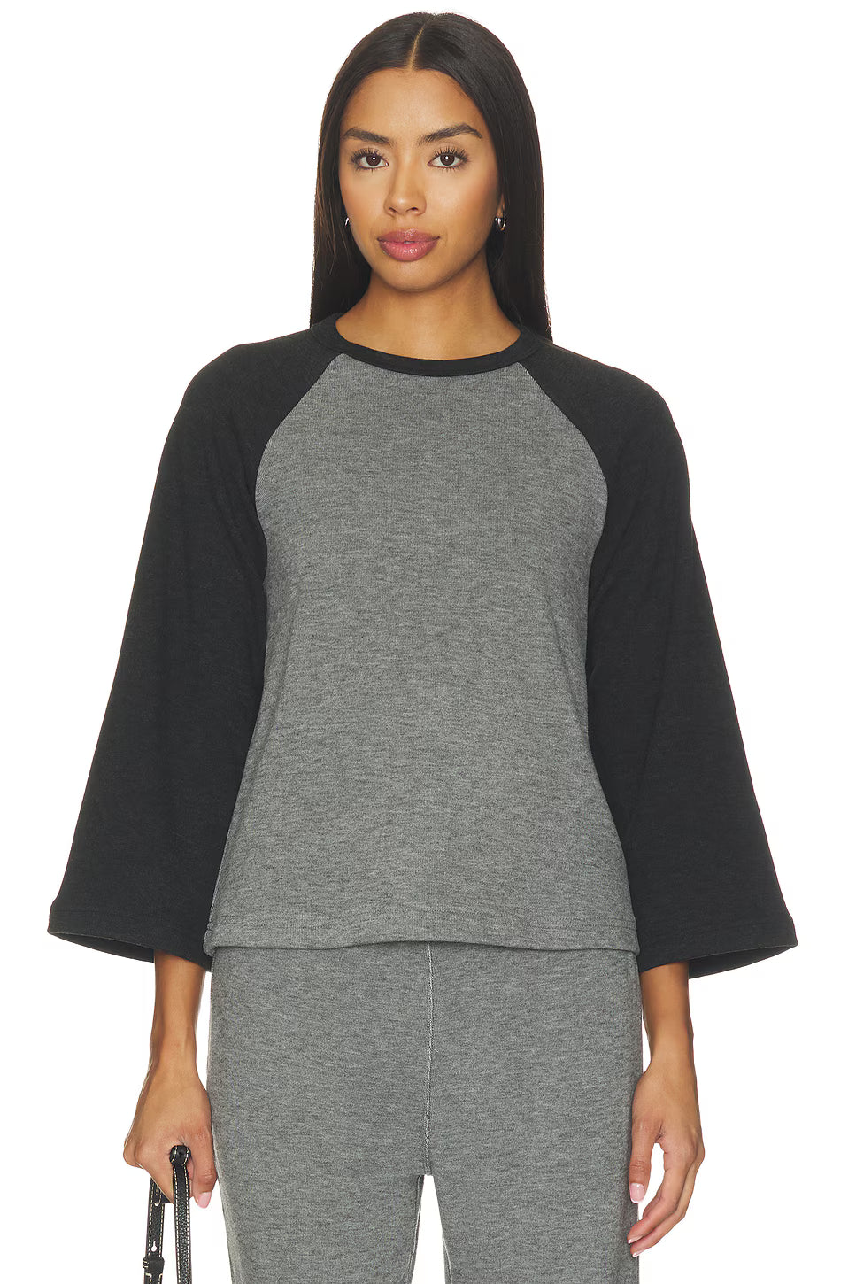 BOBI COLOR BLOCK 3/4 SLV RAGLAN TOP