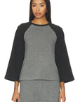 BOBI COLOR BLOCK 3/4 SLV RAGLAN TOP