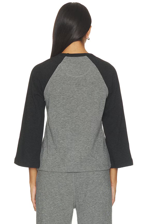 BOBI COLOR BLOCK 3/4 SLV RAGLAN TOP