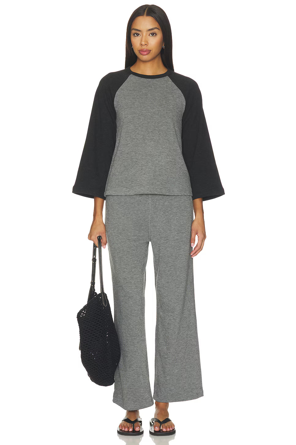BOBI COLOR BLOCK 3/4 SLV RAGLAN TOP