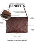 LATICO BROWN HARBOR LEATHER CROSSBODY