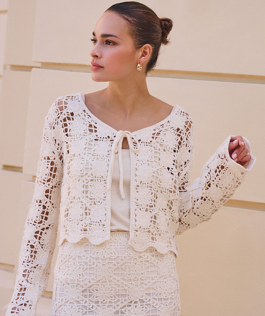 ESQUALO CROCHETED CARDIGAN