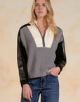 BLACK & GREY COLOR BLOCK SWEATER