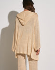 CREAM HOODED CARDIGAN/COVERUP