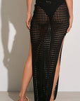 BLACK KNIT COVERUP SKIRT