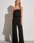 BLACK STRAPLESS JUMPSUIT