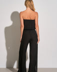 BLACK STRAPLESS JUMPSUIT