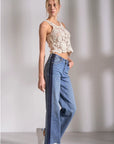 DENIM PANT W/TRACK STRIPE DETAIL