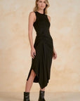 SLVLESS BLACK MIDI DRESS