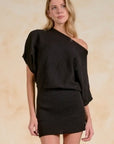 BLACK OFF THE SHOULDER MINI