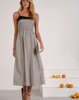 SPAG STRAP COLORBLOCK MAXI DRESS