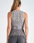ELAN SLVLESS GREY OMBRE SWEATER