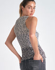 ELAN SLVLESS GREY OMBRE SWEATER