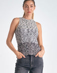 ELAN SLVLESS GREY OMBRE SWEATER
