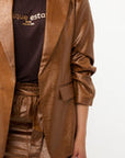 ESQUALO METALLIC CRINKLE BLAZER