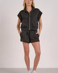 BLACK SLVLESS VEST W/ZIPPER