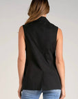 BLACK LONG VEST W/LAPEL