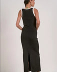 BLK/WHITE CONTRAST DRESS