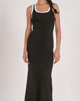BLK/WHITE CONTRAST DRESS
