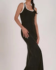 BLK/WHITE CONTRAST DRESS