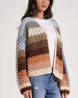 NEUTRAL MULTI STRIPE CARDIGAN