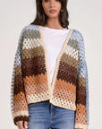 NEUTRAL MULTI STRIPE CARDIGAN