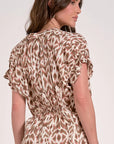 BROWN CASABLACA PRINT TOP
