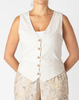 DEX NEUTRAL LINEN SINGLE BREASTED VEST