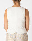 DEX NEUTRAL LINEN SINGLE BREASTED VEST
