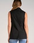 ELAN BLACK SLVLESS VEST W/LAPEL