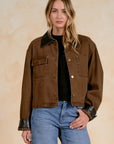 COCOA JACKET W/LEATHER TRIM