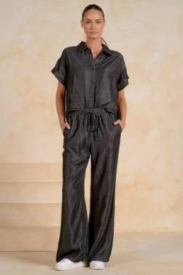 BLACK WASH JUMPER W/WIDELEGS