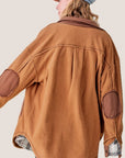 LA MIEL CAMEL BUTTON DOWN FLEECE JKT