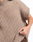 TAUPE GRANGER TURTLENECK SWEATER VEST