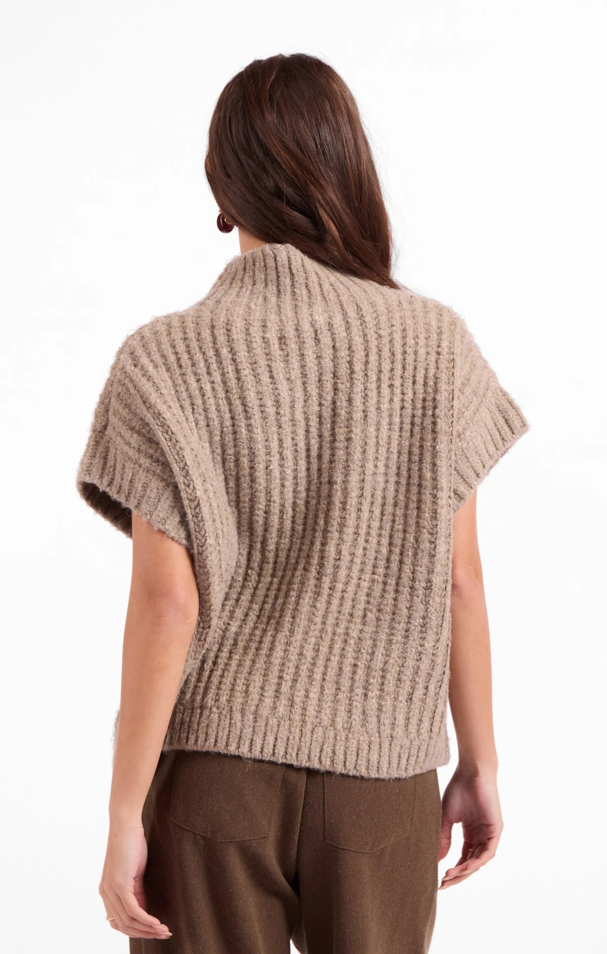 TAUPE GRANGER TURTLENECK SWEATER VEST