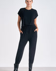 ELAN BLACK TSHIRT JUMPSUIT