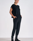 ELAN BLACK TSHIRT JUMPSUIT