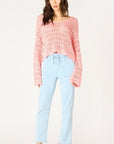 DEX PINK WASHED SWEATER