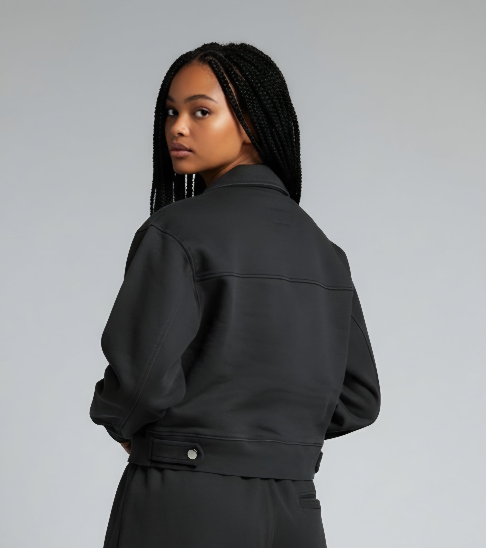 HANCOCK 3/4 SNAP SWEATSHIRT/BLK