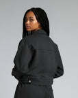 HANCOCK 3/4 SNAP SWEATSHIRT/BLK