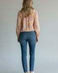 GOLD PRINT BUTTON BLOUSE