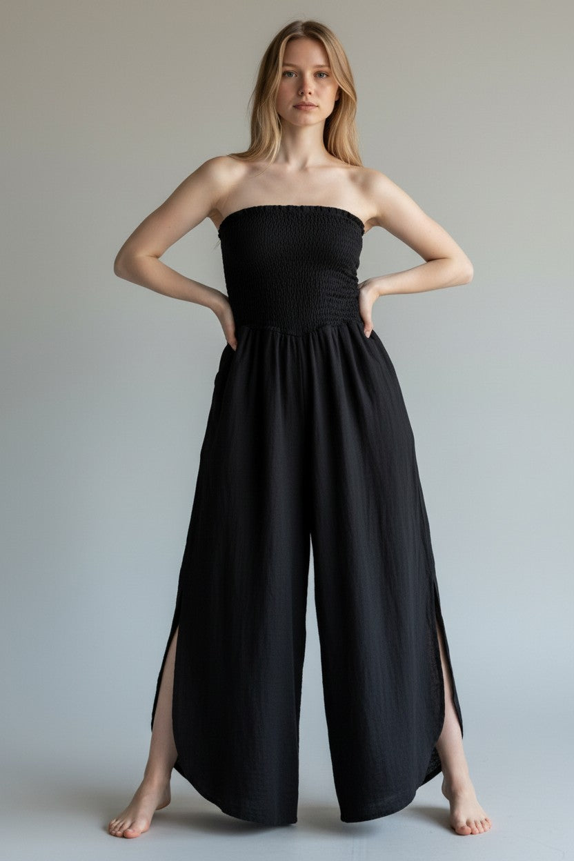 BLACK STRAPLESS JUMPER