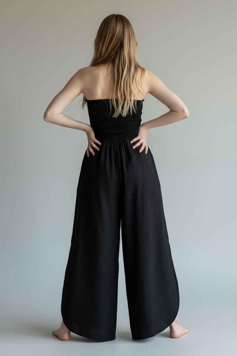BLACK STRAPLESS JUMPER
