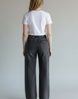 MINI PATCH POCKET WASHED BLK JEANS