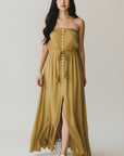 MUSTARD STRAPLESS MAXI