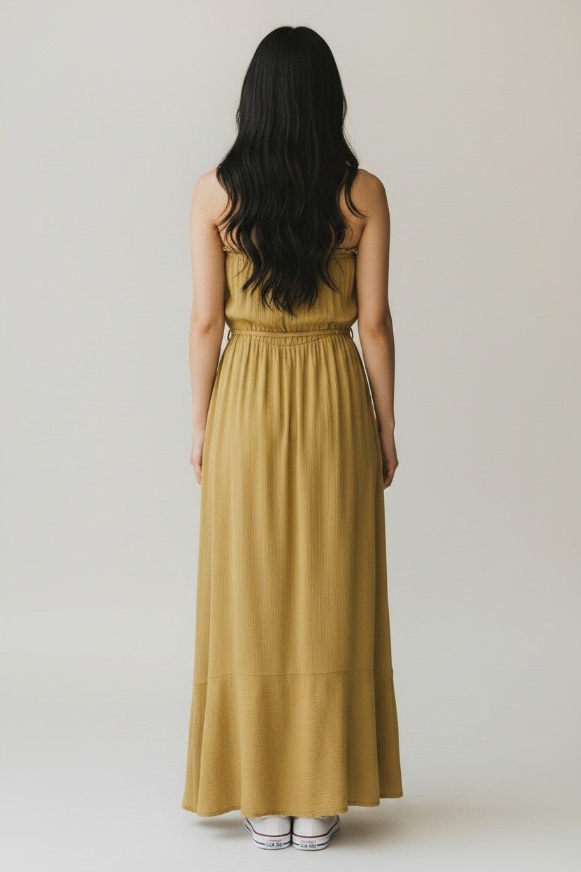 MUSTARD STRAPLESS MAXI